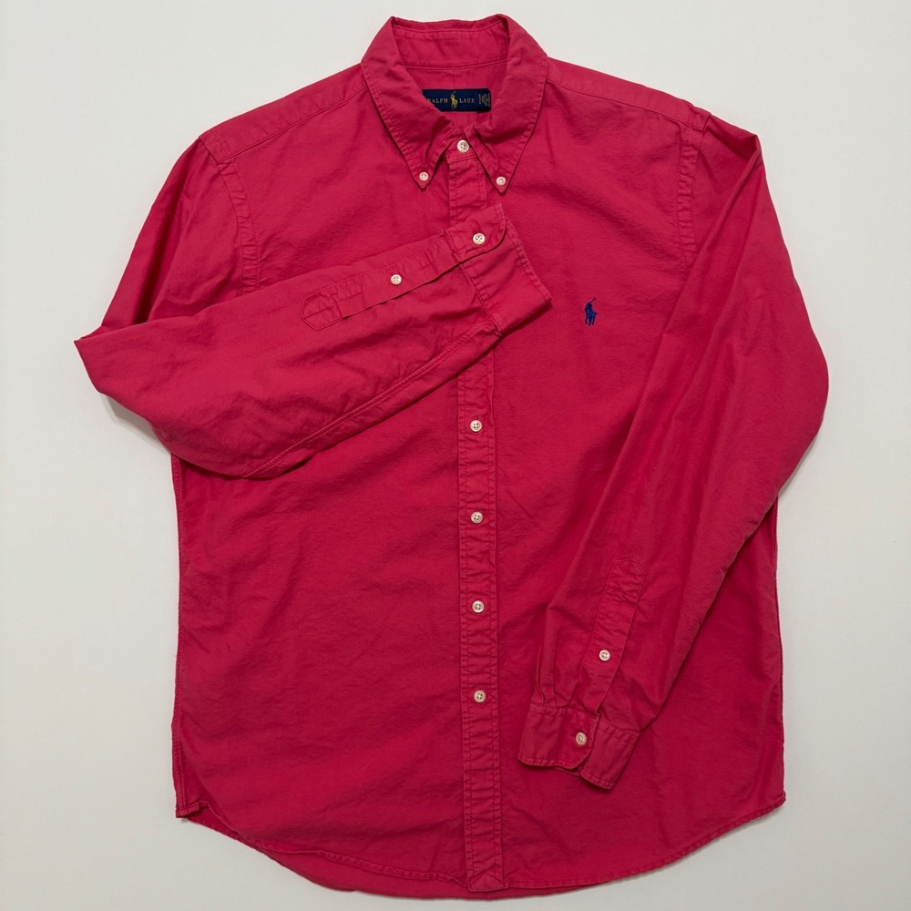 Ralph Lauren Button Down Shirt Mens Large Excellent Long Sleeve Cotton Pony - Picture 2 of 7